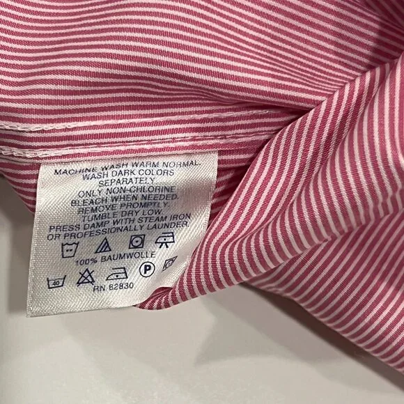 Lands' End Striped Midi Shirt Dress, Cotton, 10 - Picture 5 of 8